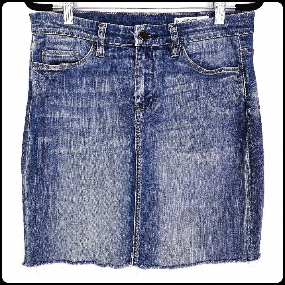 [BLANK NYC] Faithful 90's Y2K Inspired Way Back When Denim Raw Hem Skirt Size 28 - Picture 3 of 11